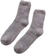 [pants & sox] Fluffy Winter 6 Pack Sleeping Bed Socks Thick Unisex Light Grey