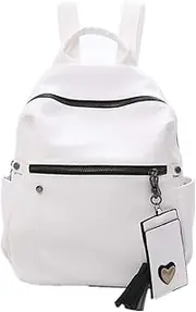[YUN MENG] Women Faux Leather Backpacks School Bag Casual Daypack School Bag for Women (Color : White)