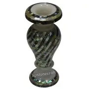 15" Handmade White Marble Inlay Flower Vase| Mother of Pearl & Paua Shell Mosai