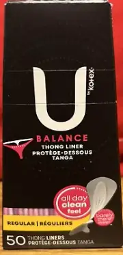 U By Kotex Barely There Everyday Liners for Thongs Regular Size 50 Count