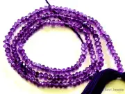 A++ AMETHYST 2.5-3mm Micro Faceted Rondelle Gemstone Beads 13.5" str