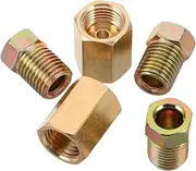 Metric Brake Line Fittings Kit 3/8-24 Threads Push-to-Connect Nickel Oil Pipe Compatible