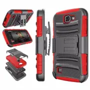 RED & BLACK Hybrid 3 in 1 TPU Case For LG Optimus Zone 3 K4 Spree VS425/K3 LS450