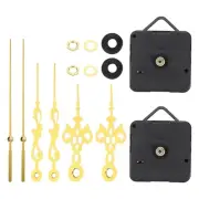 2Set Quartz Clock Movement Mechanism 1/2" Shaft for 2-3mm Dial Thick Golden