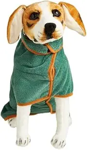 Dog Bathrobe Towel, Pet Drying Coat,Fast Drying Super Moisture Absorbent Dog Bathrobe Microfibre Towelling,Adjustable Collar and Waist Pet Dog Cat Bath Robe for Large,Medium,Small Dogs (Green, XL)