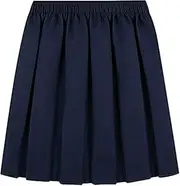 [ZRWASKA] Girls Back to School Uniform Skirt - Box Pleated - Elasticated Waist Round Bottom Skirt Uniform | Age 4-18 Years