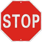 Stop sign, 12 x 12 inch octagonal high strength aluminum reflective panel, waterproof, UV resistant, rust resistant metal traffic sign (12 x 12 Inches)