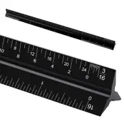 12"Architectural Scale Ruler, Aluminum Scale, Triangular black