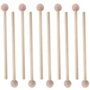 10 Pcs Wooden Mallets 8.2 Inch Round Head Sticks Hammers Percussion Instrument