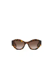 Prada Eyewear Logo-Printed Angular-Frame Sunglasses 53 Brown