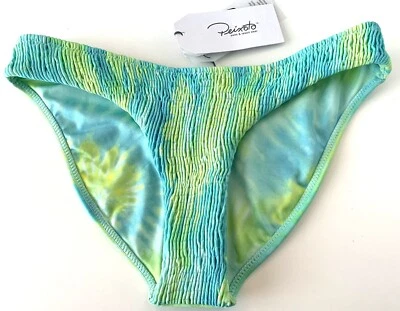 PEIXOTO Bikini Swim Bottom Size Small Cayo Smocked in Front Aqua/Green Retail$71