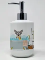 Blue and White Chihuahua Ceramic Soap Dispenser Hand Soap Dispenser Pump