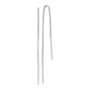 Sterling Silver Polished Twisted Spiral Bar Threader Earrings