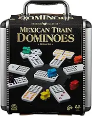 Spin Master Games, Cardinal Classics Mexican Train Dominoes Set Tile Board Game in Aluminum Carry Case for Family Game Night, for Ages 8+