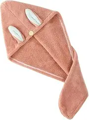 GANAZONO 1Pc Cartoon Rabbit Ear Hair Drying Hat Absorbent Fleece Towel for Quick Drying Hair Bath Supply for All Hair Types Present for Friends