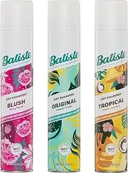 Batiste Dry Shampoo Favourites Bundle - 3x 350mL in Original, Tropical & Blush, Instantly Refreshes Oily Hair, Adds Volume & Texture, No Residue, Floral & Fruity Scents