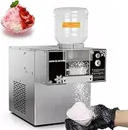 RODOVIA Commercial Snowflake Ice Maker, Snow Cone Shaved Ice Machine, Stainless Steel Snowflake Ice Shaver, 60kg/24h, Snow Ice Maker Machine for Home Kitchen Cafe Restaurant, Adjustable Speed 360