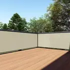 3' x 50' Beige Balcony Privacy Screen Fence 200GSM Deck Fence Outdoor Privacy...