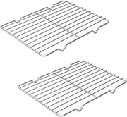 Linkidea Metal Grate Cooling Rack Pack of 2, Stainless Steel Baking Cooling Rack Rectangle 7.8'' x 10.2'', Oven Safe Grid Wire Racks for Roasting Disposable Pan