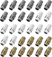 sourcing map 30 Pcs Magnetic Clasps, 5mm /0.2 Inch Leather Cord End Caps Magnetic Bracelet Clasps and Closures for Jewelry Making DIY Bracelet Closures, Silver, Bronze, Black