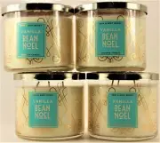 QTY 4 - Bath & Body Works VANILLA BEAN NOEL 3-Wick 14.5 Oz Scented Candle