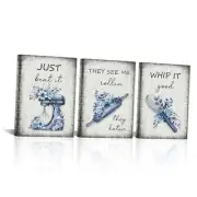 Kitchen Canvas Wall Art Funny Inspirational Bakery Picture Prints Bakery Blue