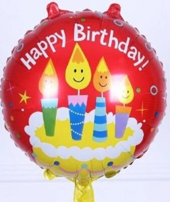 Balloon 18" Happy Birthday Cake with Candle Mylar Foil Balloon Party Decoration