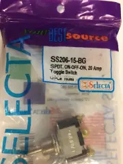 SS206-15-BG SELECTA SPDT ON-OFF-ON 20 AMP TOGGLE SWITCH NOS