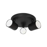 SPOT Interior GU10 Surface Mounted Spot Light 3 Light Round Base Matte Black - SPOT-R3B