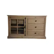 Jade Dresser 5 Chest of Drawers 1 Door Bed Storage Cabinet - Natural