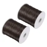 2pcs Beading Thread Bracelet Weave Craft Cord 1.2mm 158M/Roll, Pastel Brown
