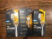 3 Schick Hydro Skin Comfort Stubble Eraser Razon +2 Cartridges *New*