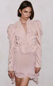 [Greta Constantine] Goldfinch Ruffled Dress