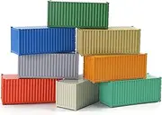 8pcs Mixed Different 20ft Freight Container HO Scale Model Train Accessories 1:87 20 Foot Container C8720