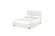Havvan Linen Upholstered Fabric Bed Frame - Off White - Double