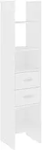 Book Cabinet White 40x35x180 cm Engineered Wood - Modern Standing Shelf for Living Room & Office, Sturdy & Space-Saving Storage Solution
