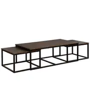 Alaterre Arcadia Acacia Wood 54in Coffee Table with Nesting Tables