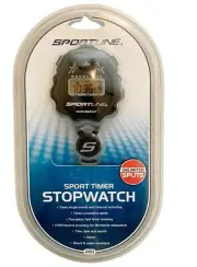 Sportline Sport Timer Stopwatch Black Water & Shock Resistant NEW