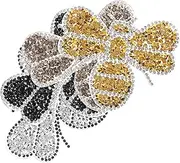 TOVINANNA Unique Bee Shape Iron Patches 4pcs for DIY Decor Clothing Shoes Handbags Easy to Apply Glitter