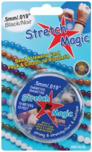 Stretch Magic Bead & Jewelry Cord .5mmX10m-Black (Pack of 6)