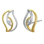 Peora 925 Sterling Silver Double Swirled Teardrop Earrings for Women, Hypoallerg