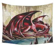 Firebrand Red Dragon Drawing Tapestry