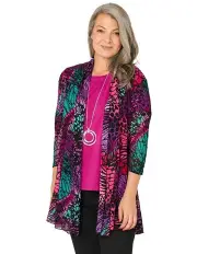 [Fella Hamilton] Naomi Printed Mesh Cardigan in Purple Mix