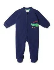 [Snugtime] Lined Polar Fleece Blanket Sleeper in Navy