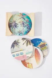 Ceramic Coaster Round Set--ANN-60C-S18