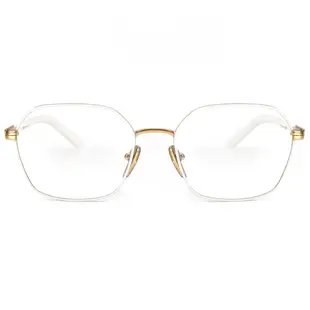 PRADA 光學眼鏡 VPR55Y LFB1O1-51mm 復古多邊金屬框 - 金橘眼鏡