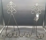 2x Wire Metal Tabletop Display Easels for Photos or Artwork Scroll Design