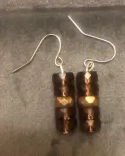 Handmade Stacked Glass Crystal Dangle Style Earrings
