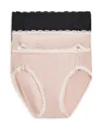 b. tempt'd by Wacoal Lace Trim Hi-Cut Bikini, Pack of 3
