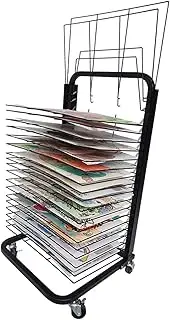 Art Classroom Drying Rack,Foldable Painting Mobile Art Rack,20 Shelves Metal Art Storage Rack,Suitable for Engineering Drawings and Paintings